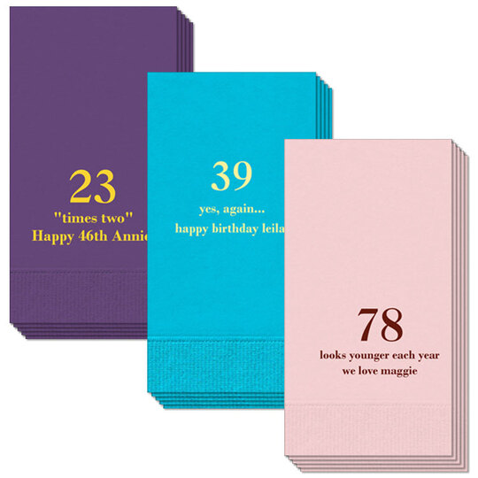Design Your Own Big Number Guest Towels
